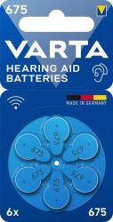 VARTA Hearing Aid 675 BL6 – Премиум батерии за слухови апарати, размер 675