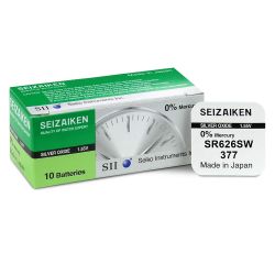 Батерия Seizaiken 377 (SR626SW /SR66) 1.55V Silver Oxide – оригинална Seiko батерия за часовник, Made in Japan