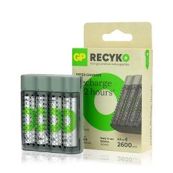 GP ReCyko Speed M452 – Компактно microUSB Зарядно Устройство с 4 броя AA 2600 mAh NiMH Акумулаторни Батерии