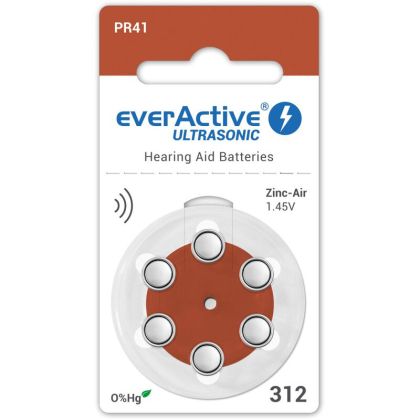 everActive ULTRASONIC размер 312 Батерии за Слухов Апарат - 6 броя