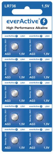 10бр. мини алкални батерии everActive G3 LR736 LR41