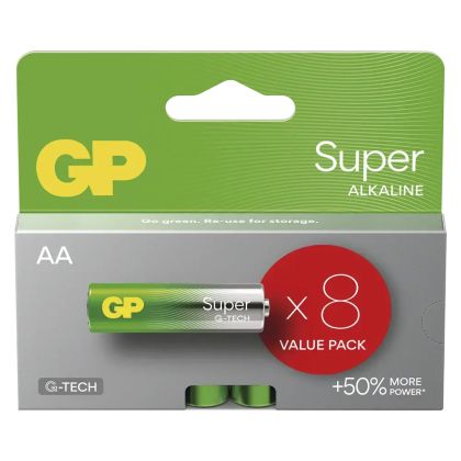 GP Super Alkaline G-TECH AA LR6 (8 броя) – Батериите, от която се нуждаят твоите устройства!