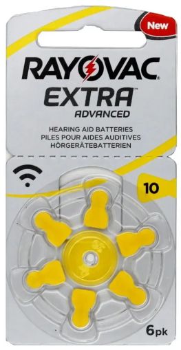 6 бр. Rayovac Extra 10 батерии за слухов апарат