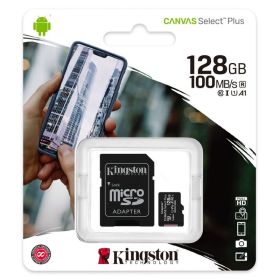 Kingston Canvas Select Plus microSD (microSDXC) 128GB флаш памет - 100MB/s + адаптер