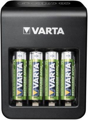 Зарядно устройство Ni-MH VARTA LCD PLUG CHARGER PLUS 57687 + 4 x R6 / AA 2100 mAh: Интелигентно Зареждане и Надеждна Енергия | BATERIIKI.COM
