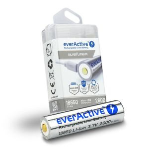 everActive 18650 - Батерия, Защитена и Винаги Готова за Действие: 3.7V Li-ion 2600mAh с micro USB Зареждане в Кутия