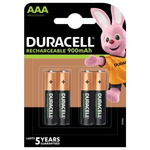 Duracell Recharge Turbo R03 AAA 900mAh - Мощност, Която Превъзхожда Времето, 4 Броя Високопроизводителни Презареждащи Батерии в Блистер на BATERIIKI.COM