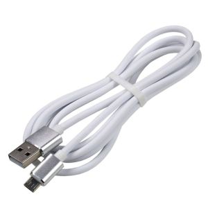 everActive CBS-1.5MW: USB Силиконов Кабел с Микро USB и Поддръжка за Бързо Зареждане до 2.4A - Елегантен и Издръжлив, 150см, Бял