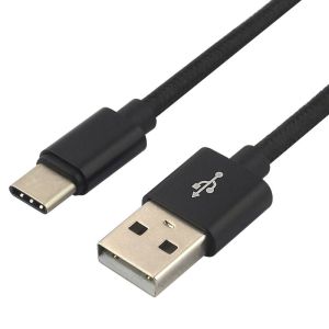 everActive CBB-1.2CB: USB Кабел с Плетена Обвивка за Бързо Зареждане - USB-C / Type-C, 120см, до 3A, Черен