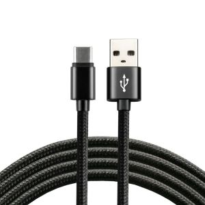 everActive CBB-1.2CB: USB Кабел с Плетена Обвивка за Бързо Зареждане - USB-C / Type-C, 120см, до 3A, Черен