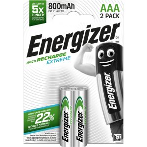 Акумулаторни Батерии Energizer Recharge Extreme AAA - Освободете надеждна мощност за вашите устройства, 2бр. 800mAh