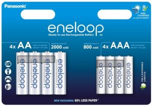 Презареждащи се батерии микс 4 x R6/AA + 4 x R03/AAA Panasonic Eneloop BK-KJMCDE44E блистер