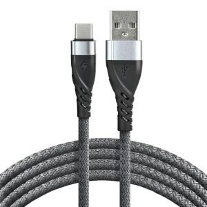 Премиум USB към USB-C кабел everActive CBB-1CG 100см - Мощност и Надеждност в Сив Оплетен Дизайн