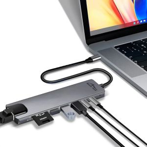 Media-Tech MT5046 8-в-1 USB-C Hub – Перфектното решение за свързаност с 4K HDMI, USB 3.0, PD 100W и Gigabit LAN!