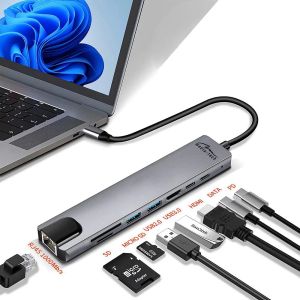 Media-Tech MT5046 8-в-1 USB-C Hub – Перфектното решение за свързаност с 4K HDMI, USB 3.0, PD 100W и Gigabit LAN!