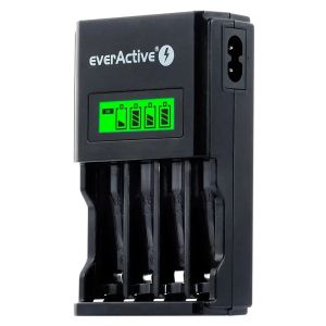 everActive NC-450 Black Edition – Интелигентно Зарядно за AA/AAA Ni-MH Батерии с Бързо Зареждане и LCD Дисплей