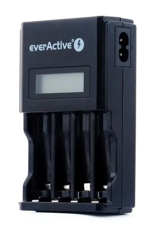 everActive NC-450 Black Edition – Интелигентно Зарядно за AA/AAA Ni-MH Батерии с Бързо Зареждане и LCD Дисплей