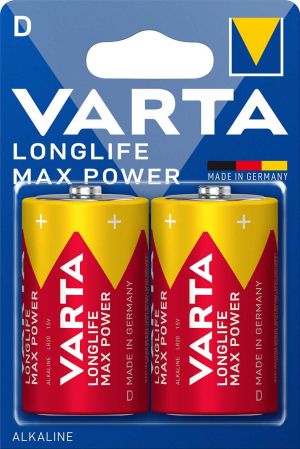 VARTA Longlife Max Power LR20 D 2бр. – Премиум алкални батерии за максимална мощност и дълготрайна работа